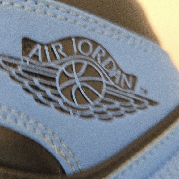Air Jordan High-Top (Mid) Sneakers in Black and Carolina  Blue - Picture 2 of 7